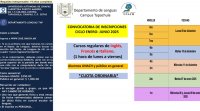 Convocatoria Departemento de Lenguas Cursos Regulares Enero-Junio 2025