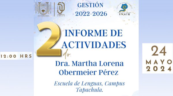 2do Informe de Actividades. Dra. Martha Lorena Obermeier Pérez