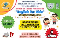 Convocatoria English For Kids Tuxtla Chico Kid´s Box 2025